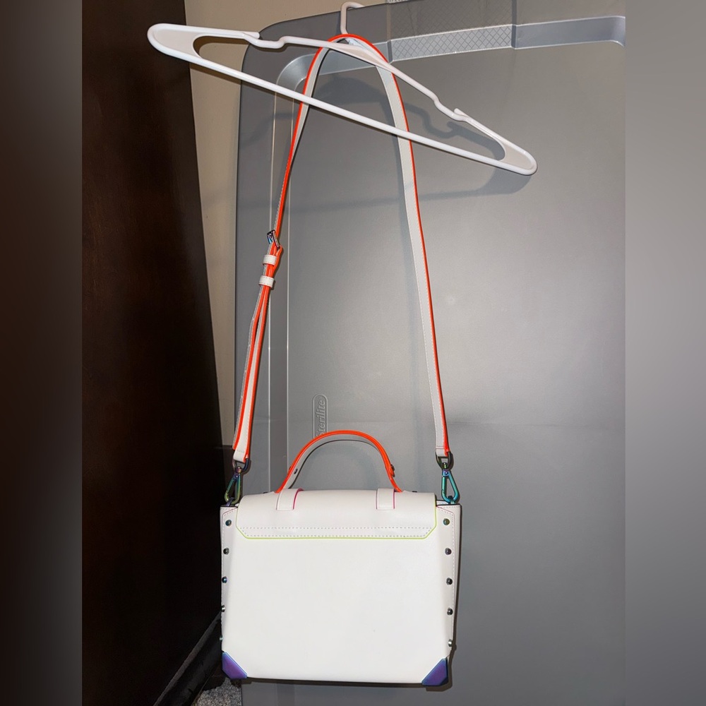 Michael Kors White Crossbody Handbag with Neon Accents - Picture 3 of 9